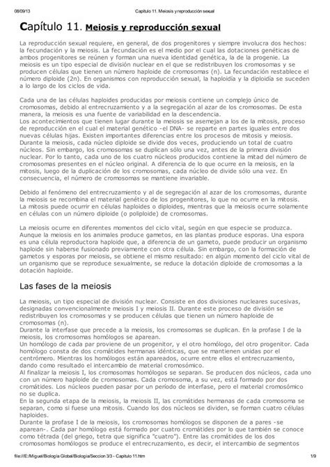 Pdf Cap Tulo Meiosis Y Reproducci N Sexual De Reproducci N En El