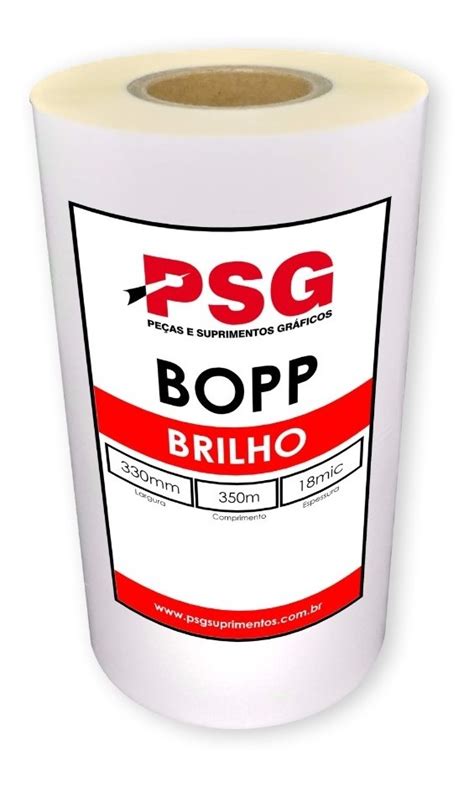 Bopp 1 Bopp Brilho E 1 Fosco Para Laminação 32 5 Cm X 350 M Frete grátis