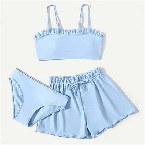 Gyratedream Girls Piece Swimsuit Tankini Set Beach Sport Quick Dry Swimwear Bikini Bathing