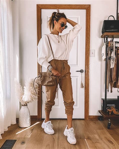 7 Ways To Wear Faux Leather Joggers This Summer Karina Style Diaries Jogger Outfit Casual