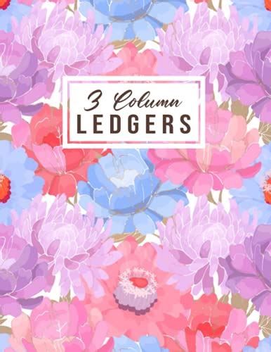 Column Ledgers Watercolor Floral Ledger Notebook Columnar Ruled