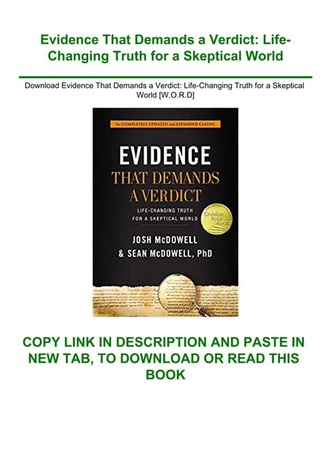 Download Evidence That Demands a Verdict Life-Changing Truth for a