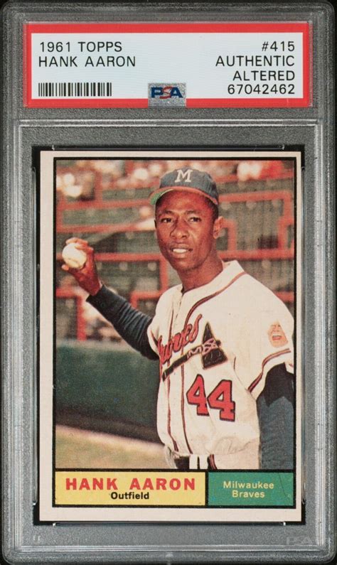 Topps Hank Aaron Psa Aa Authentic Altered Hof Beautiful