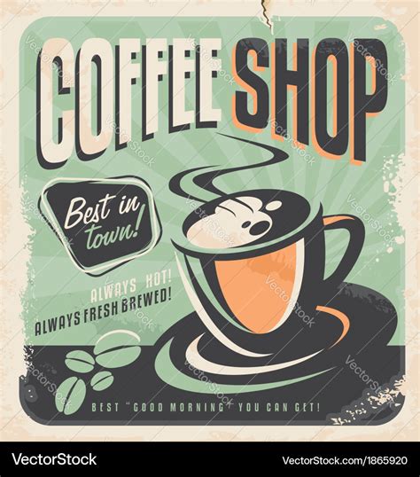 Retro Poster For Coffee Shop Royalty Free Vector Image