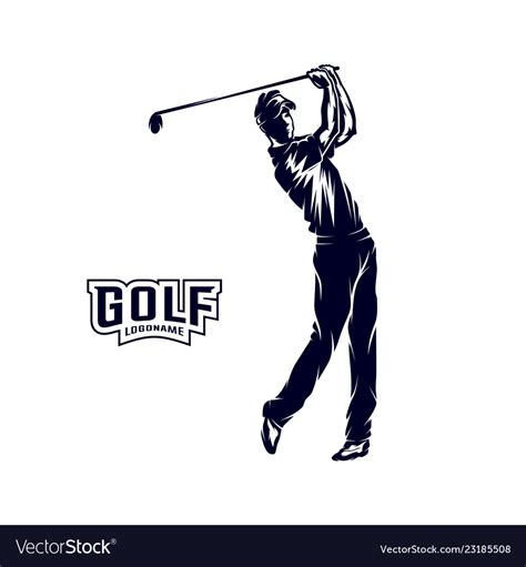 Golf player silhouette Royalty Free Vector Image