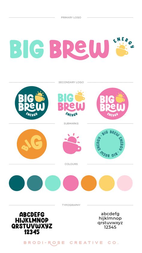 The Big Brew Logo Is Shown With Different Colors And Font Options For