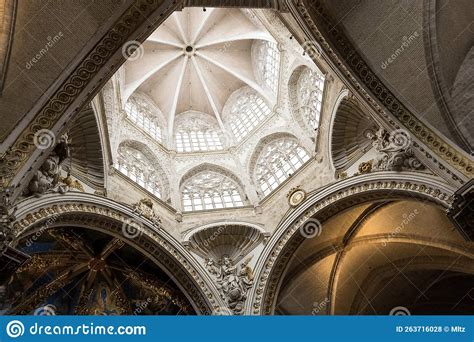 Architectural Detail of the Valencia Cathedral in Spain Editorial Stock ...