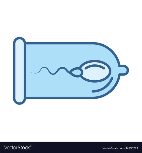 Sexual Health Contraception Sperm In Condom Vector Image