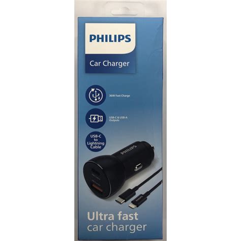 Philips Qc Pd Car Charger With Usb C To Lightning Cable Dlp L