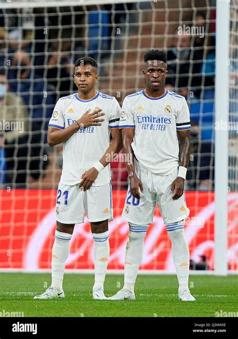 Rodrygo Goes and Vinicius Jr. of Real Madrid during the La Liga match ...