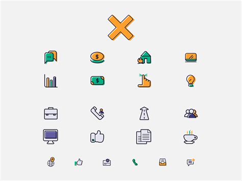 finance icon set psd