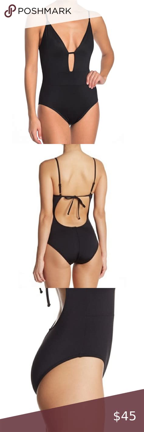 Becca Deep V Plunge One Piece Swimsuit 125