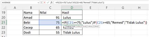 Panduan Lengkap Penggunaan Fungsi IF Excel Rumus IF Tunggal Ganda