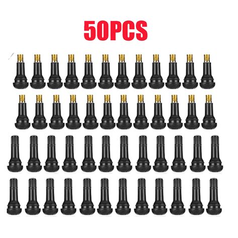 50pcs Tire VALVE STEMS TR 413 Snap In Car Auto Short Rubber Tubeless