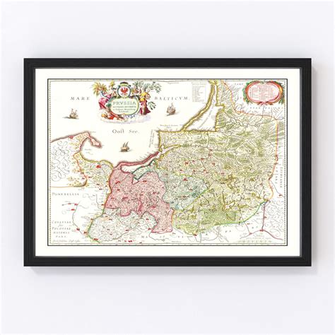 Vintage Map of Prussia 1665 by Ted's Vintage Art