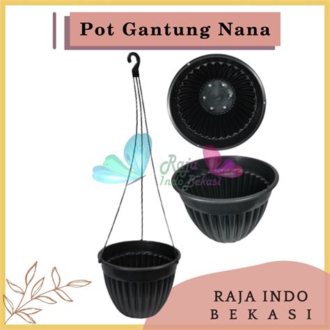 Jual Pot Gantung 20 Hitam Pot Tanaman Bunga Hias Gantungan Hitam Tempel