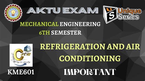 Important REFRIGERATION AND AIR CONDITIONING RAC AKTU Lecture