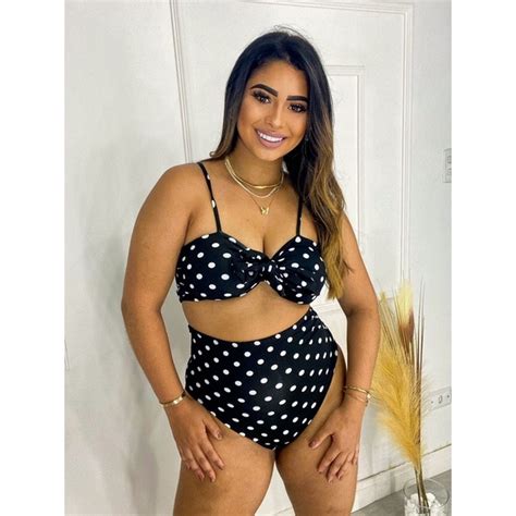 Biqu Ni Hot Pants Cintura Alta Feminino Bolinha La O Lan Amento Shopee Brasil