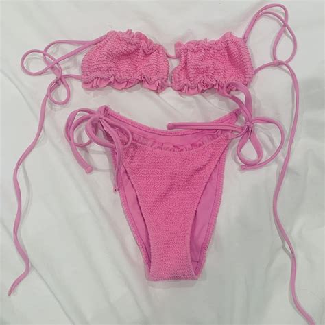 Pacsun Bubblegum Pink Bikini Worn Once Super Cute Depop