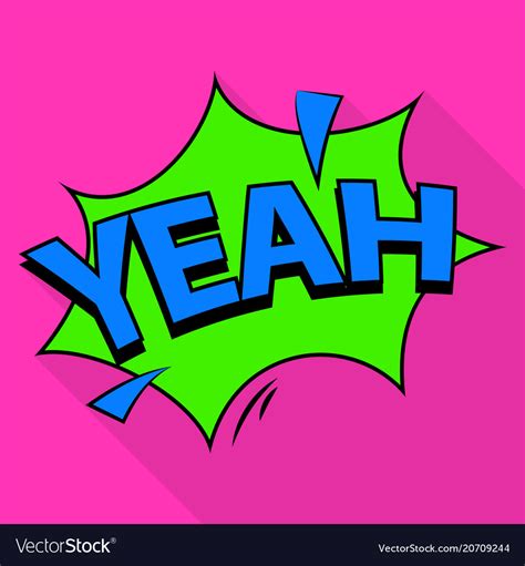 Yeah Icon Pop Art Style Royalty Free Vector Image