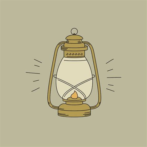 Premium Vector Icon Kerosene Lamp Hand Drawn