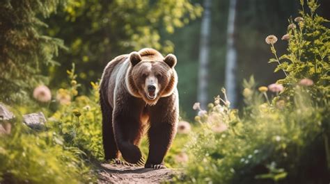 Premium Ai Image Brown Bear In The Forest