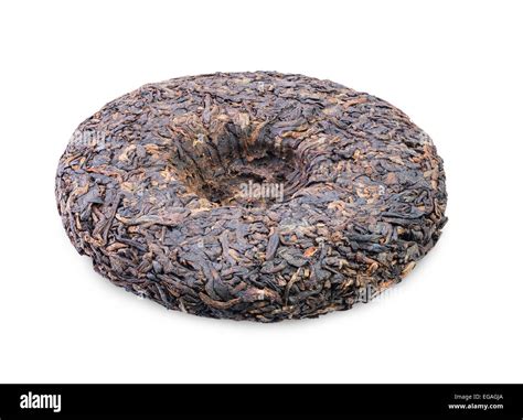 Aged Chinese Puer Tea Disk Isolated On White Background Stock Photo Alamy