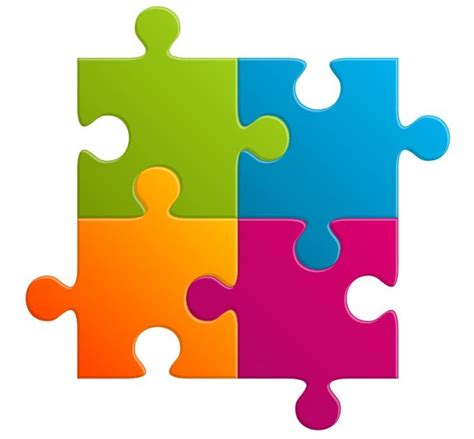 カラフルなジグソーパズル Simplistic colourful puzzle vector ai eps イラストレーター