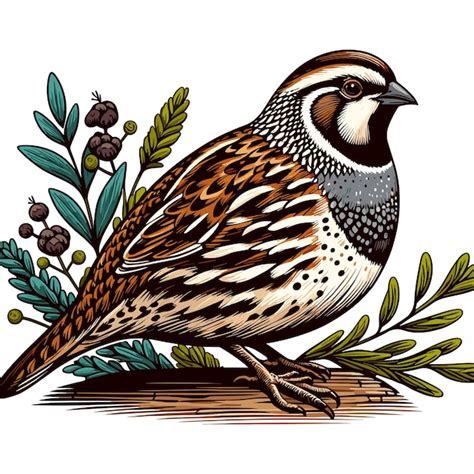 Premium Vector Quail Vector Cartoon Illustration