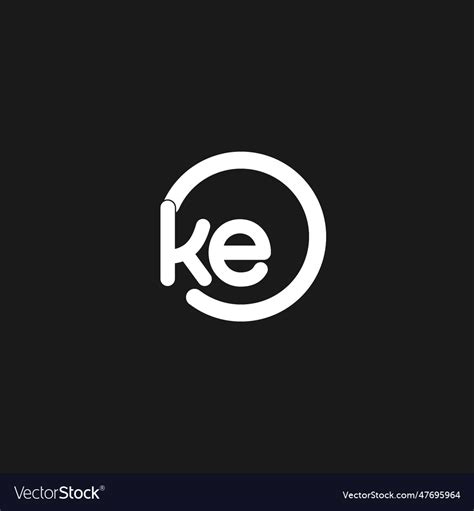 Initials Ke Logo Monogram With Simple Circles Vector Image