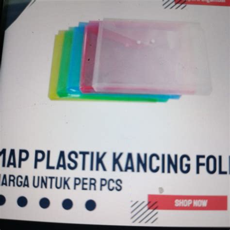 Jual Map Plastik Kancing Map Kancing Punggung Folio Folder One Biru