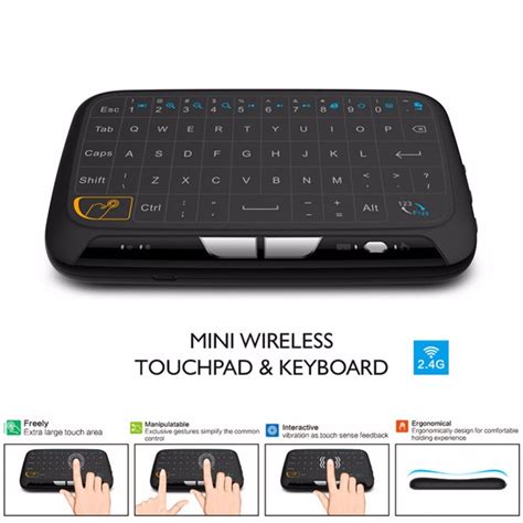 H Mini Teclado Sem Fio De Tela Cheia Backlight Touchpad Mouse Ar Ir