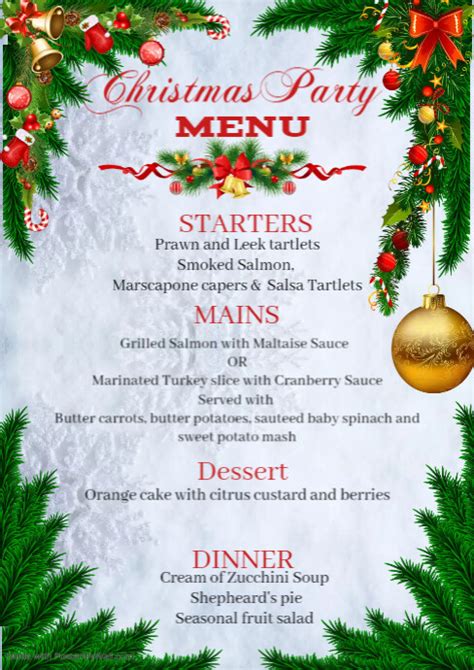 Christmas Menu Postermywall