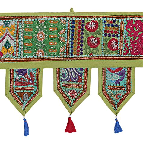 Indian Embroidered Toran Door Hanging Vintage Patchwork Valances Wall