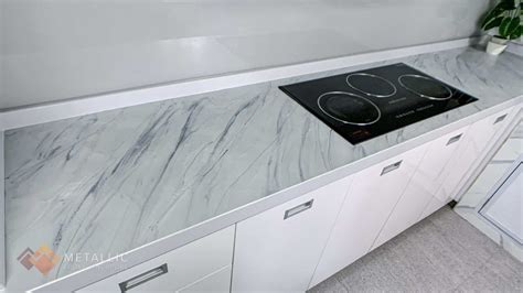 Grey Marble Kitchen Countertop