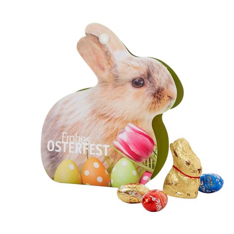 Lindt Tischaufsteller Hase Schoko Eier Goldhase Schneider