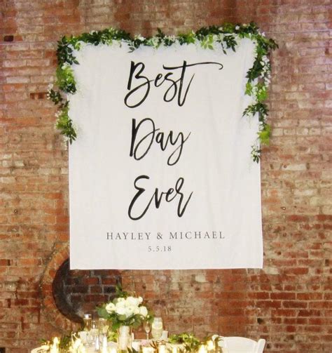 Best Day Ever Wedding Photo Backdrop Ceremony Backdrop Calligraphy