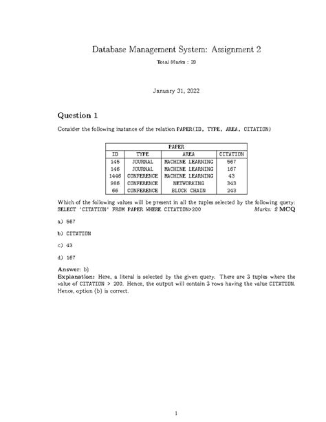 Assignment Week Jan Database Management System Assignment