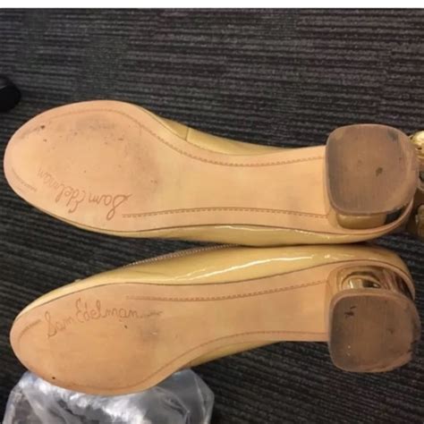 Sam Edelman Shoes Sam Edelman Nude Gold Stacked Block Heel Ballet Poshmark