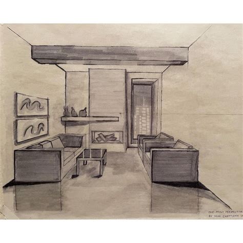 One point perspective sketch | Perspective sketch, Art portfolio, Grayscale