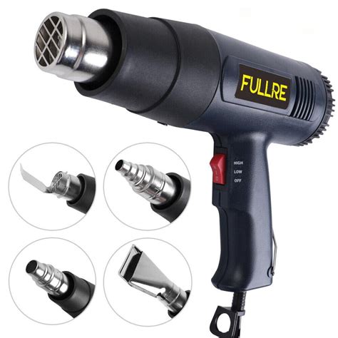 W Heat Gun Heavy Duty Hot Air Gun Kit Dual Temperature Settings With Nozzles Walmart