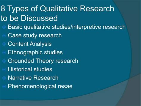 Types Of Qualitative Research PPT