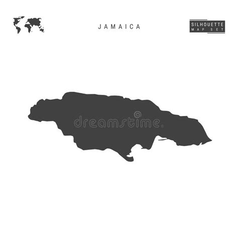 Mapa Vectorial De Jamaica Aislado En Fondo Blanco Mapa De Silueta