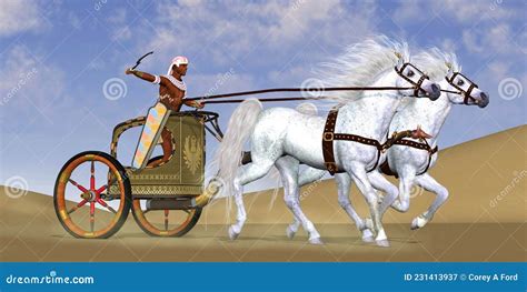 Egyptian Horse Chariot stock illustration. Illustration of creature - 231413937