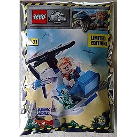 Lego Jurassic World Owen With Helicopter Foil Pack Set 122113 On Onbuy