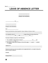 Free Leave of Absence Letter | PDF & Word