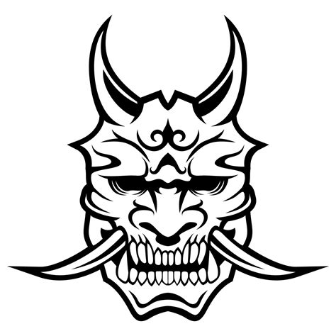 Samurai Ronin Face Mask Black And White Vector Logo Icon Symbol Vintage