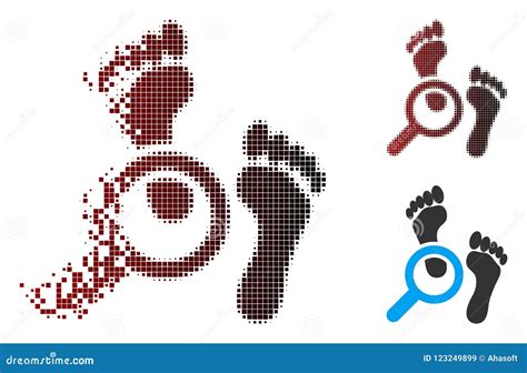 Sparkle Pixel Halftone Audit Footprints Icon Stock Vector