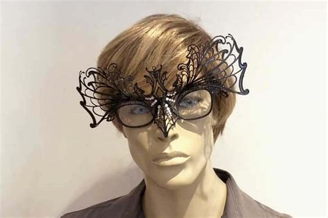 Ragnatela Glass Strass Luxury Spiders Web Masquerade Masks For Glasses Wearers Just Posh Masks