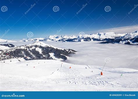 View To Alpine Mountains and Ski Slopes in Austria from Famous ...